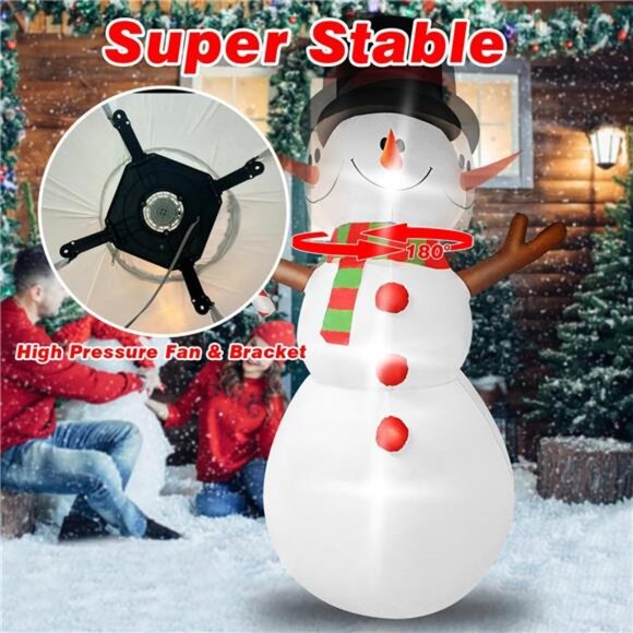10FT Giant Animated Christmas Inflatable Snowman with Shaking Head - Picture 3 of 7
